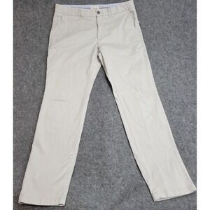 Perk Feel Good Mens Chinos Pants 34x32 Beige Slim Fit Stretch Casual Work
